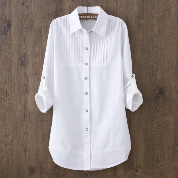 women's blouses & shirts spring korea medium long white women cotton sleeve slim shirt model l8001006
women's blouses & shirts spring korea medium long white women cotton sleeve slim shirt model l8001006