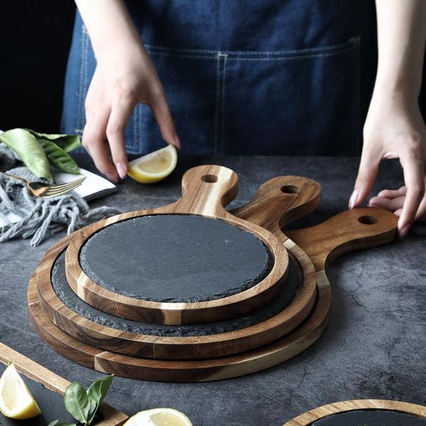 dishes & plates muzity slate dinner plate round shape with wooden dish sushi steak barbecue cheese pizza flat fruit
dishes & plates muzity slate dinner plate round shape with wooden dish sushi steak barbecue cheese pizza flat fruit