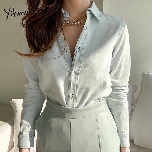 yitimuceng casual blouse woman button up korean fashion long sleeve office lady simple sky blue shirt spring summer 210601, White
yitimuceng casual blouse woman button up korean fashion long sleeve office lady simple sky blue shirt spring summer 210601, White