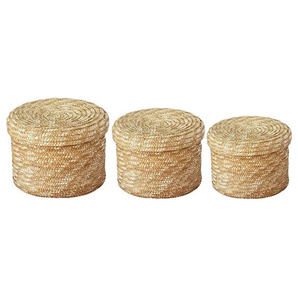 storage baskets 3 pcs straw with lid woven organizer round finishing box for bedroom living room
storage baskets 3 pcs straw with lid woven organizer round finishing box for bedroom living room