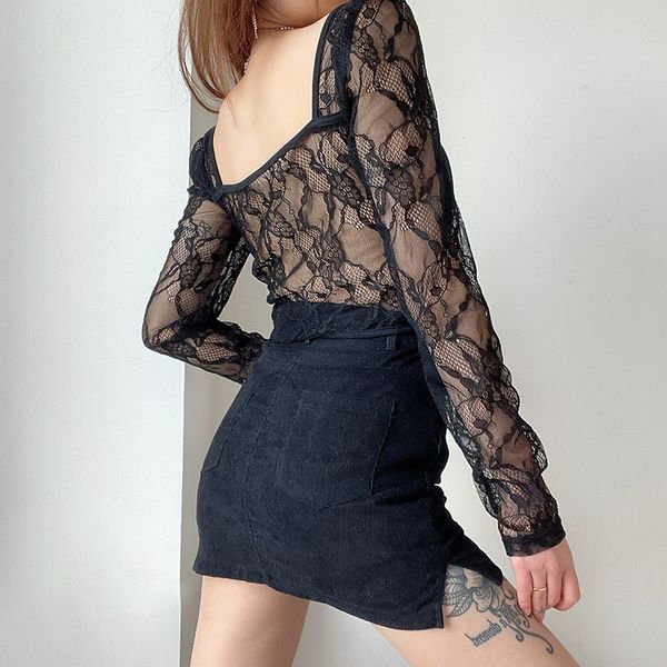 vintage solid slim crop women fashion bodycon long sleeve splice lace short t shirt fashion streetwear party, White
vintage solid slim crop women fashion bodycon long sleeve splice lace short t shirt fashion streetwear party, White