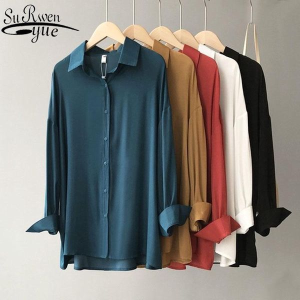 women's blouses & shirts spring 2021 women loose korean chiffon long sleeve ol style elegant solid button white 8180 50
women's blouses & shirts spring 2021 women loose korean chiffon long sleeve ol style elegant solid button white 8180 50
