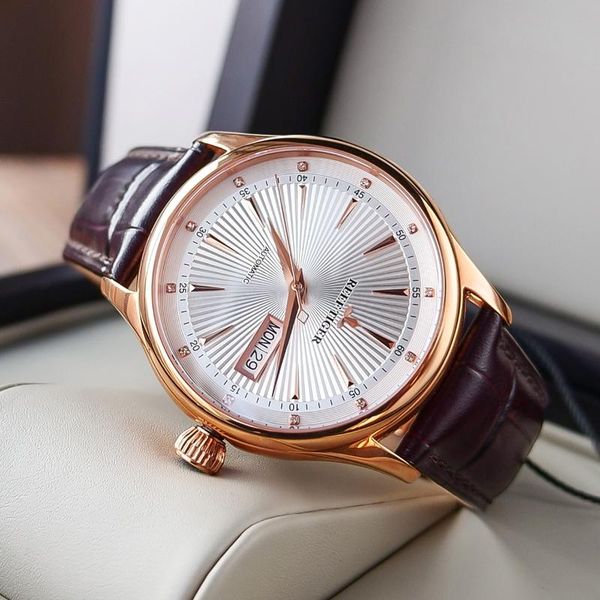 wristwatches reef tiger/rt mens dress watch date day automatic 316l steel calfskin strap watches rga8232, Slivery;brown
wristwatches reef tiger/rt mens dress watch date day automatic 316l steel calfskin strap watches rga8232, Slivery;brown
