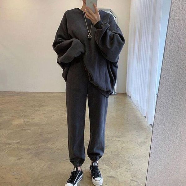 women's two piece pants yana fashion simple solid suits women elegant o neck pullover sweathirts suit loose ankle banded ladies, White
women's two piece pants yana fashion simple solid suits women elegant o neck pullover sweathirts suit loose ankle banded ladies, White