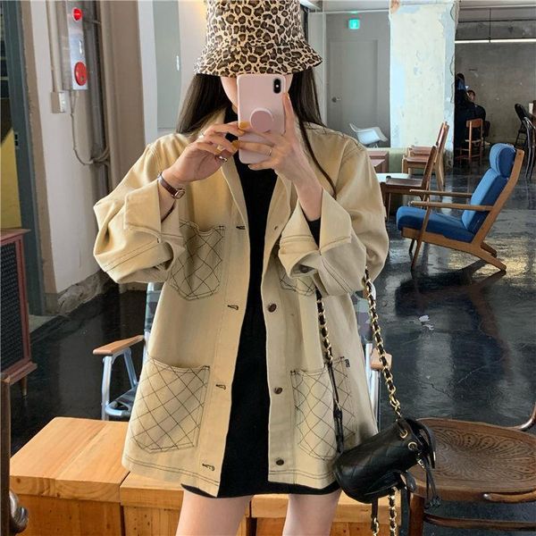 women's jackets fall 2021 ladies design sense niche retro overalls style loose salt check thin jacket, Black;brown
women's jackets fall 2021 ladies design sense niche retro overalls style loose salt check thin jacket, Black;brown