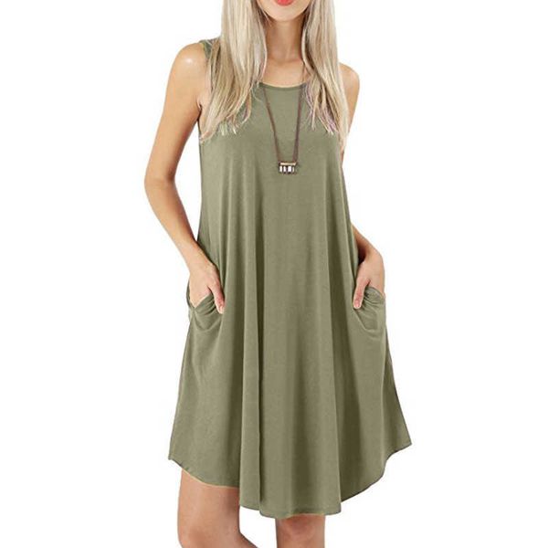s-2xl casual loose summer women dress solid o-neck sleeveless basic pockets dresses plus size vestidos de mujer w9199 210526, Black;gray
s-2xl casual loose summer women dress solid o-neck sleeveless basic pockets dresses plus size vestidos de mujer w9199 210526, Black;gray