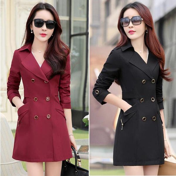 women's trench coats spring women classic buttons coat waterproof raincoat elegant business office outerwear slim femme, Tan;black
women's trench coats spring women classic buttons coat waterproof raincoat elegant business office outerwear slim femme, Tan;black