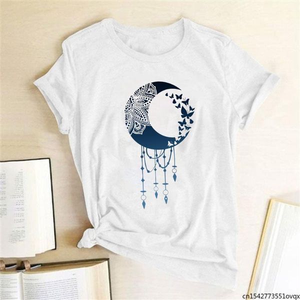 women's t-shirt vintage feather moon print graphic tees shirt short sleeve round neck loose summer t, White
women's t-shirt vintage feather moon print graphic tees shirt short sleeve round neck loose summer t, White