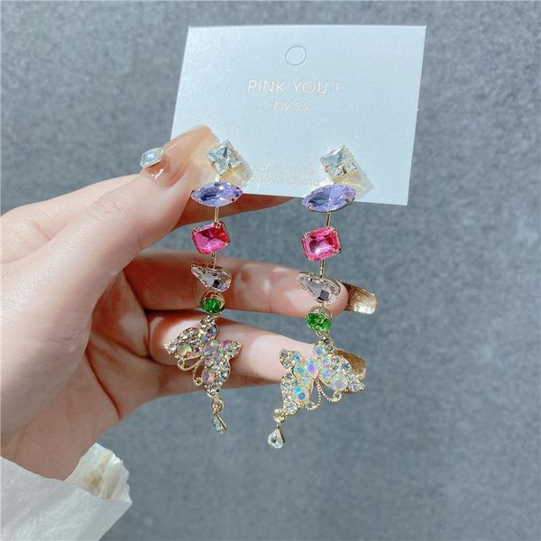 dangle & chandelier korean luxury colorful crystal butterfly long drop earrings for women girls fashion pendientes holiday party jewelry, Silver
dangle & chandelier korean luxury colorful crystal butterfly long drop earrings for women girls fashion pendientes holiday party jewelry, Silver