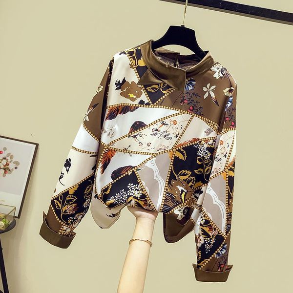 women's blouses & shirts floral print shirt women chic long sleeve temperament office ladies blouse blusas 2021 spring autumn, White
women's blouses & shirts floral print shirt women chic long sleeve temperament office ladies blouse blusas 2021 spring autumn, White