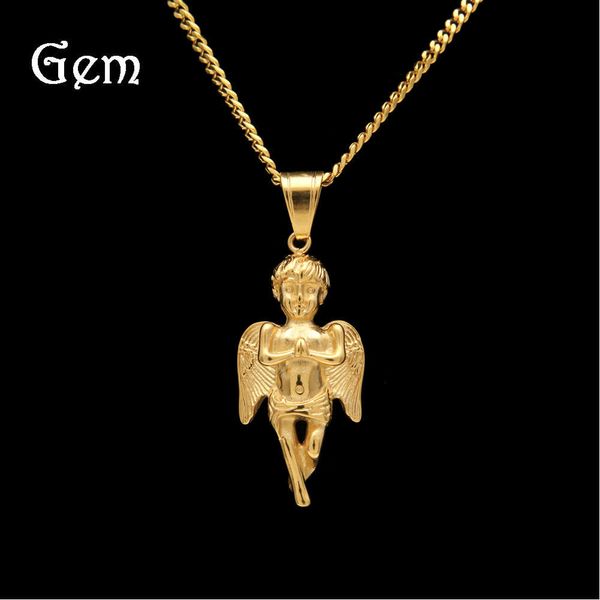 new hip hop men's pendant mini angel baby, Silver 
new hip hop men's pendant mini angel baby, Silver