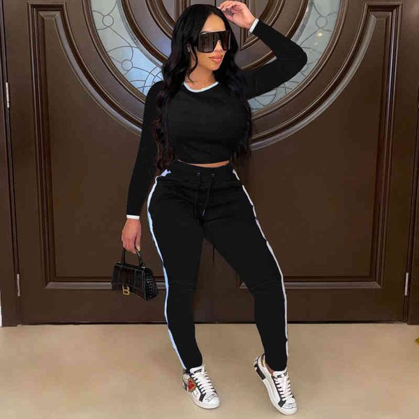 ladies spring and autumn fashion long sleeve round neck pure black leisure fashion sports pants two-piece set, Gray
ladies spring and autumn fashion long sleeve round neck pure black leisure fashion sports pants two-piece set, Gray