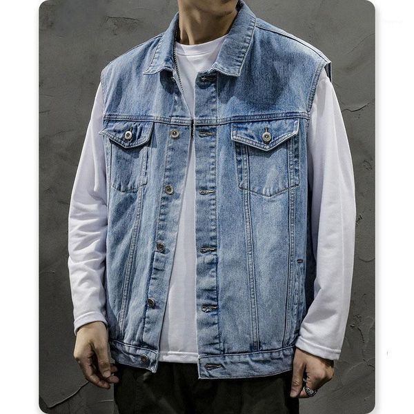men's vests mens vintage washed cargo denim vest autumn men jeans jacket coats brand clothing hip hop streetwear man coat for male, Black;white
men's vests mens vintage washed cargo denim vest autumn men jeans jacket coats brand clothing hip hop streetwear man coat for male, Black;white