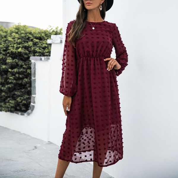 casual dresses elegant solid color dot a line long dress women autumn o neck vintage female sleeve office party 2021 arrival, Black;gray
casual dresses elegant solid color dot a line long dress women autumn o neck vintage female sleeve office party 2021 arrival, Black;gray