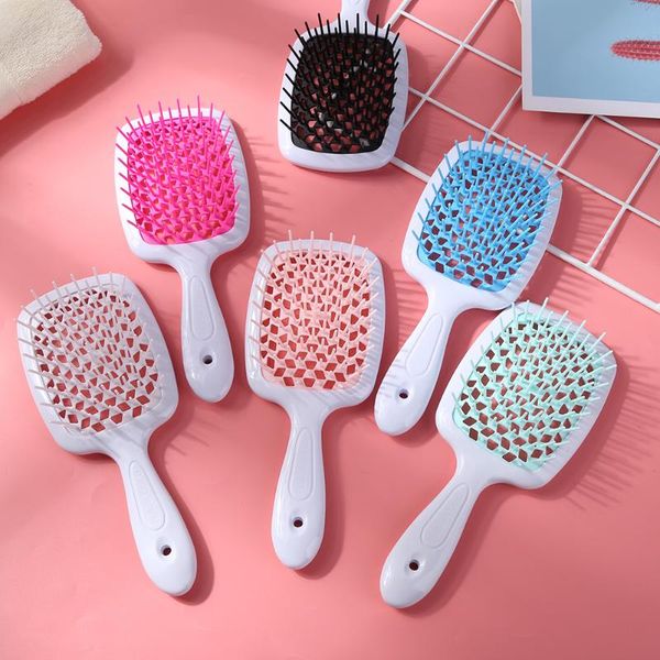 hair brushes teeth air wide cushion combs women scalp massage brush hollow grid comb dry wet detangling styling, Silver 
hair brushes teeth air wide cushion combs women scalp massage brush hollow grid comb dry wet detangling styling, Silver