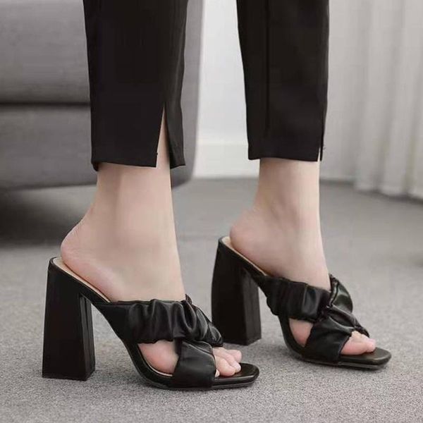 women summer slippers high heels ladies fashion shoes cross pu plus size female sandals woman pumps new peep toe 2021 hot, Black
women summer slippers high heels ladies fashion shoes cross pu plus size female sandals woman pumps new peep toe 2021 hot, Black