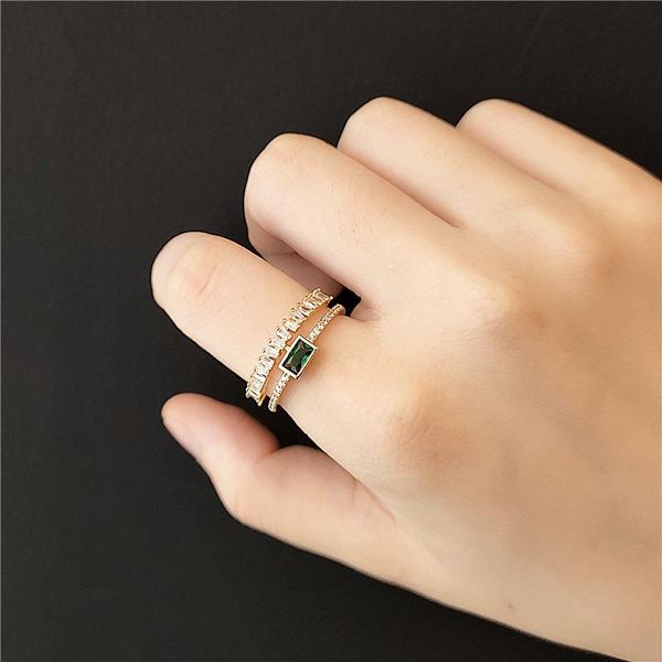 cluster rings double layer women with green stone cubic zirconia open ring finger fashion jewelry all match bague femme, Golden;silver
cluster rings double layer women with green stone cubic zirconia open ring finger fashion jewelry all match bague femme, Golden;silver