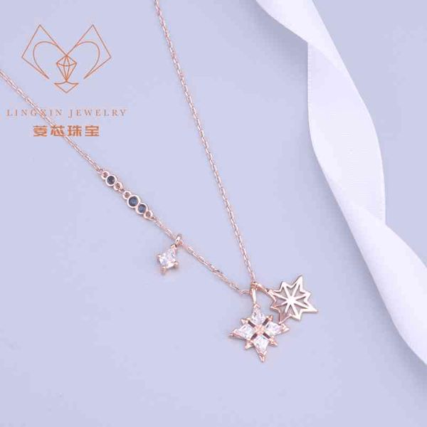 the new shijia high version star awn snowflake necklace female swarovski element crystal pendant clavicle chain merchant, Silver
the new shijia high version star awn snowflake necklace female swarovski element crystal pendant clavicle chain merchant, Silver