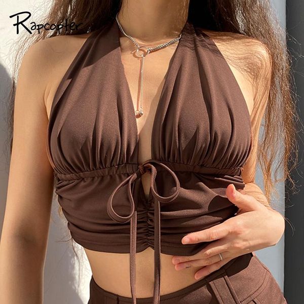 women's tanks & camis rapcopter y2k brown ruched tie up crop harajuku tank backless halter cute tee women party beach sweat, White
women's tanks & camis rapcopter y2k brown ruched tie up crop harajuku tank backless halter cute tee women party beach sweat, White