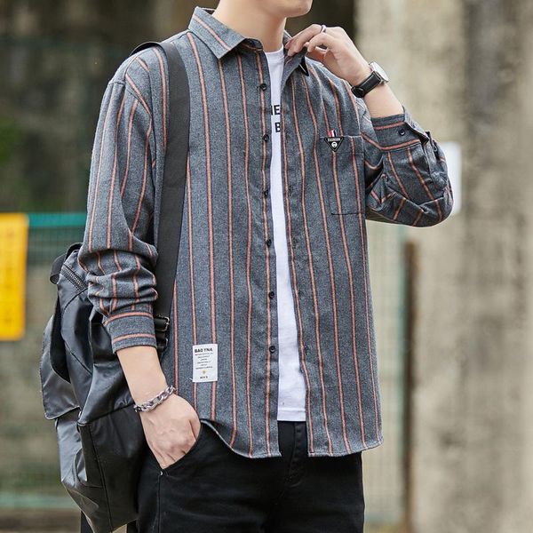 men's casual shirts 2021 spring brand men for man clothing long sleeve plus size camisas de hombre korean vintage striped clothes, White;black
men's casual shirts 2021 spring brand men for man clothing long sleeve plus size camisas de hombre korean vintage striped clothes, White;black