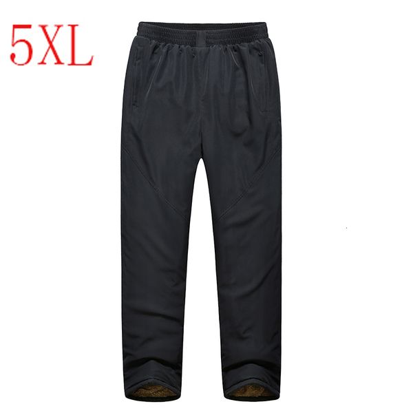 2021 new fashion men fleece warm pants male classic casual straight long trousers mans fit jogger stretch qyo8, Black