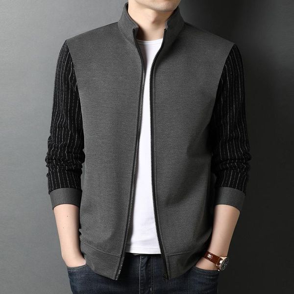 men's jackets 2021 spring autumn fashion simple stitching slim jacket black gray daily casual coat male s-xxxl, Black;brown
men's jackets 2021 spring autumn fashion simple stitching slim jacket black gray daily casual coat male s-xxxl, Black;brown