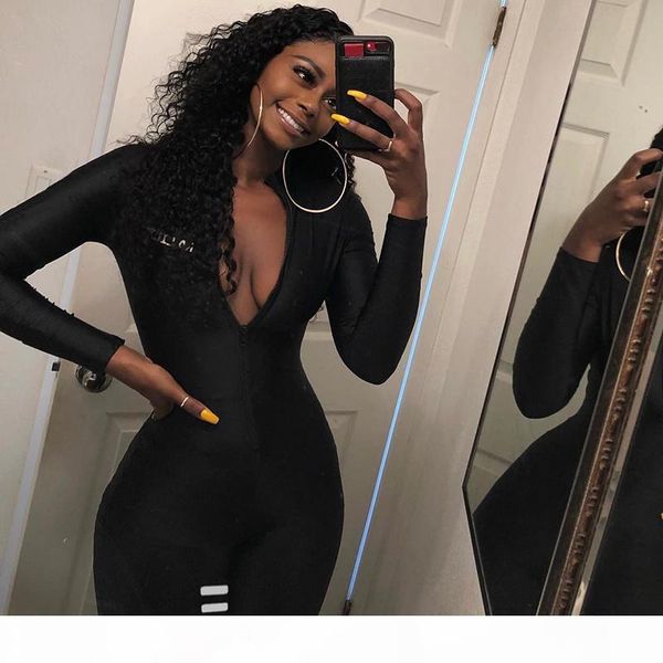 waatfaak black bodycon jumpsuit romper long sleeve bodysuit women zipper v neck jumpsuit elegant full length polyester, Black;gray
waatfaak black bodycon jumpsuit romper long sleeve bodysuit women zipper v neck jumpsuit elegant full length polyester, Black;gray