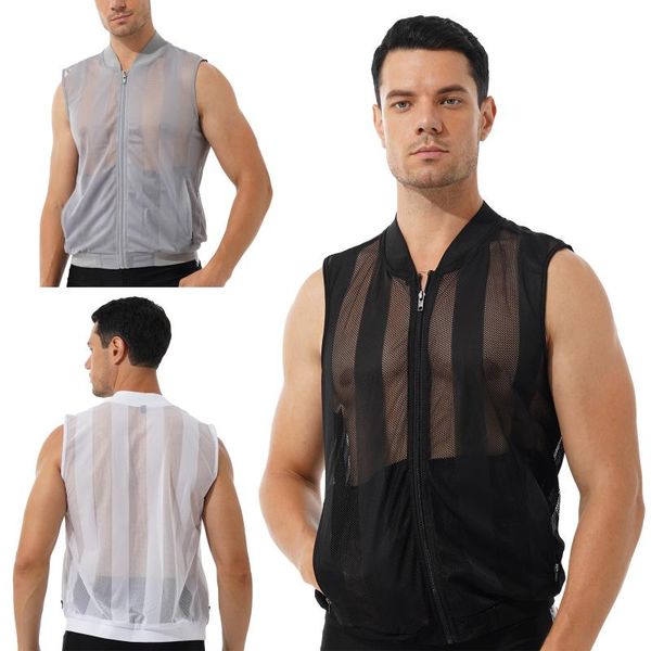 men' tank plus size sport men t shirt slim see-through mesh sleeveless jacket outdoor golf fishing travel waistcoat zipper front v, White;black
men' tank plus size sport men t shirt slim see-through mesh sleeveless jacket outdoor golf fishing travel waistcoat zipper front v, White;black