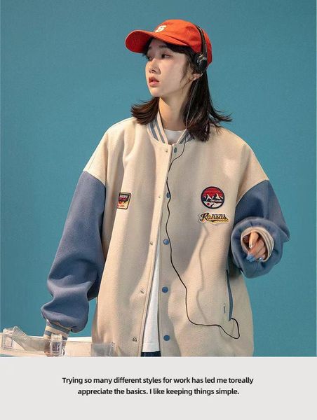 women's jackets coat korean loose student baseball suit single breasted splicing autumn pilot jacket casual top, Black;brown
women's jackets coat korean loose student baseball suit single breasted splicing autumn pilot jacket casual top, Black;brown