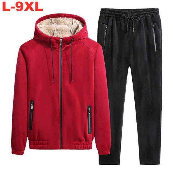 plus size 9xl 8xl 7xl men 2 piece sets fleece tracksuits winter thicken hoodie sweatpants set male zipper hooded sportswear suit, Gray
plus size 9xl 8xl 7xl men 2 piece sets fleece tracksuits winter thicken hoodie sweatpants set male zipper hooded sportswear suit, Gray