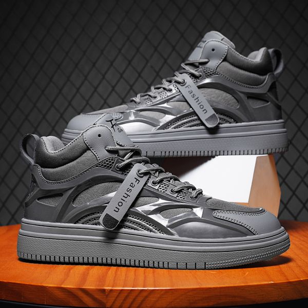 men solid color high-sneakers casual flat shoes outdoor travel walking shoes wear-resistant zapatillas de hombre, Black
men solid color high-sneakers casual flat shoes outdoor travel walking shoes wear-resistant zapatillas de hombre, Black