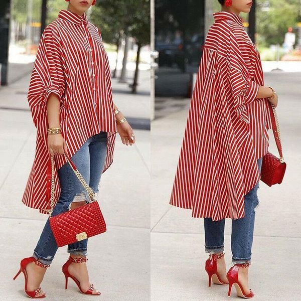 women fashion blouse loose half sleeve casual blouse shirt strip stylish ladies stripe asymmetric baggy shirts, White
women fashion blouse loose half sleeve casual blouse shirt strip stylish ladies stripe asymmetric baggy shirts, White
