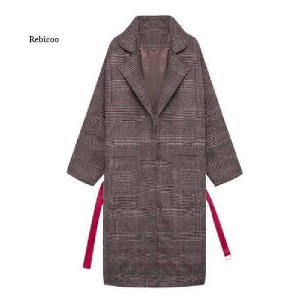 women's wool & blends long sleeves plaid loose womens coats office-lady fashion autumnwinter jackets korean style women overcoat, Black
women's wool & blends long sleeves plaid loose womens coats office-lady fashion autumnwinter jackets korean style women overcoat, Black