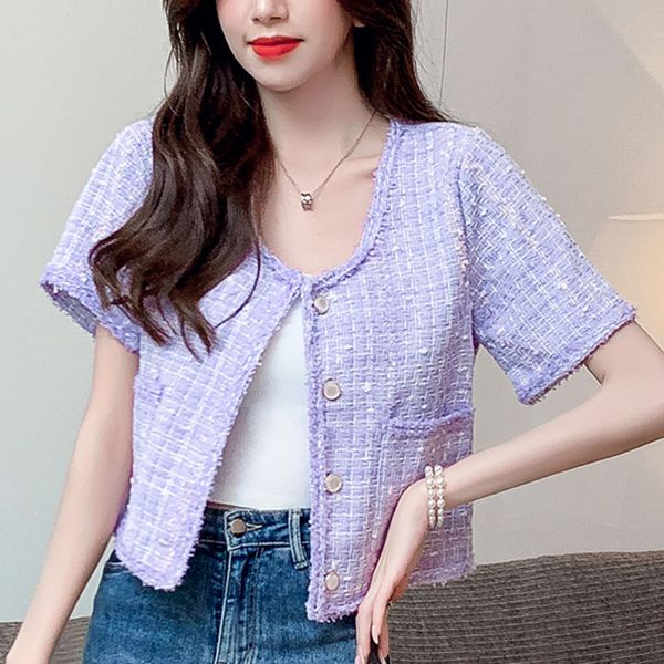 women's jackets 2021 summer korean sweet chic fashion casual small fragrance tweed jacket coat women vintage crop ladies short, Black;brown
women's jackets 2021 summer korean sweet chic fashion casual small fragrance tweed jacket coat women vintage crop ladies short, Black;brown