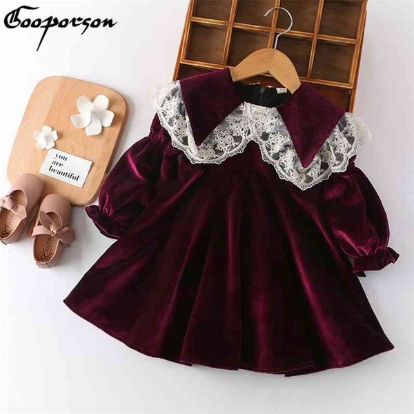 girls winter dress fleece velvet lace collar long sleeve dresses vestidos baby girl costume party autumn outfits fashion clothes 210715, Red;yellow
girls winter dress fleece velvet lace collar long sleeve dresses vestidos baby girl costume party autumn outfits fashion clothes 210715, Red;yellow