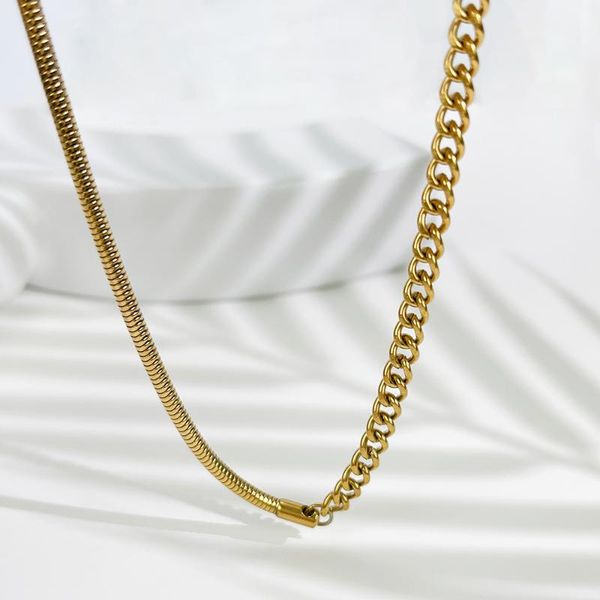 chains peri'sbox gold color titanium steel snake link chain necklaces minimalist mixed choker for women simple daily jewellery, Silver
chains peri'sbox gold color titanium steel snake link chain necklaces minimalist mixed choker for women simple daily jewellery, Silver