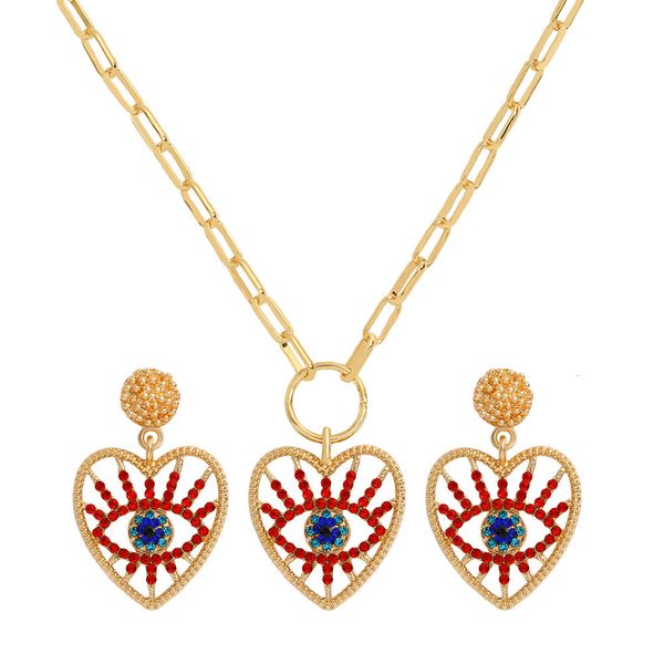 exaggerated devil's eye personality necklace pendant earring set femininity design, Silver
exaggerated devil's eye personality necklace pendant earring set femininity design, Silver