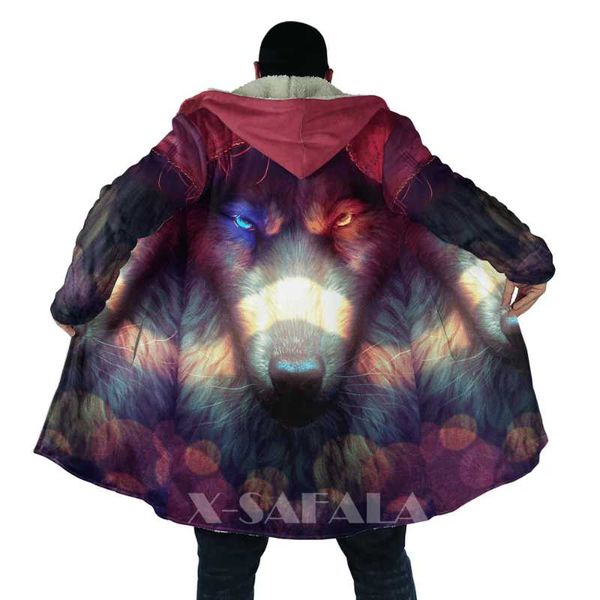 men's wool & blends native wolf animal feather all over 3d printed thick warm hooded cloak for men windproof fleece casual-16, Black
men's wool & blends native wolf animal feather all over 3d printed thick warm hooded cloak for men windproof fleece casual-16, Black