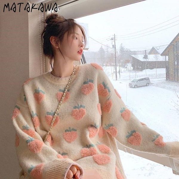 women's sweaters matakawa retro japanese outer wear thick o-neck sweater autumn and winter loose cute women pull femme, White;black
women's sweaters matakawa retro japanese outer wear thick o-neck sweater autumn and winter loose cute women pull femme, White;black