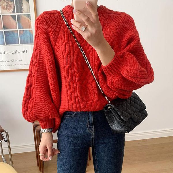 women's sweaters autumn winter fashion women solid sweater ladies chic korean pullover puff long sleeve loose knitted girls outwear, White;black
women's sweaters autumn winter fashion women solid sweater ladies chic korean pullover puff long sleeve loose knitted girls outwear, White;black