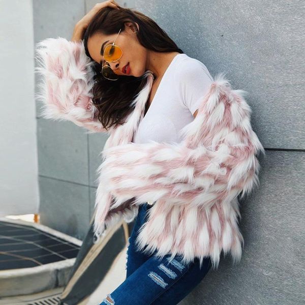 women's fur & faux 2021 sweet girls plush warm artificial short coat fashion interspersed with elegant party casual winter jacket women, Black
women's fur & faux 2021 sweet girls plush warm artificial short coat fashion interspersed with elegant party casual winter jacket women, Black