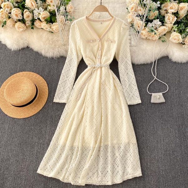 casual dresses singreiny women frenct lace dress elegant solid v neck long sleeve a-line autumn fashion streetwear korean midi, Black;gray
casual dresses singreiny women frenct lace dress elegant solid v neck long sleeve a-line autumn fashion streetwear korean midi, Black;gray