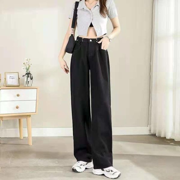 women's jeans high waist wide leg for women 2021 autumn and winter loose slimming sense of design straight mop pants, Blue
women's jeans high waist wide leg for women 2021 autumn and winter loose slimming sense of design straight mop pants, Blue
