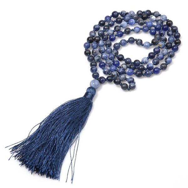 pendant necklaces 108 japa mala handmade beaded natural semi-precious stones knotted necklace meditation yoga tassel friendship couple, Silver
pendant necklaces 108 japa mala handmade beaded natural semi-precious stones knotted necklace meditation yoga tassel friendship couple, Silver