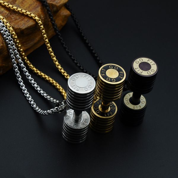 european and american stainless steel fitness dumbbell necklace pendant gofit sports series necklace titanium ornamentdio chan contact, Silver
european and american stainless steel fitness dumbbell necklace pendant gofit sports series necklace titanium ornamentdio chan contact, Silver