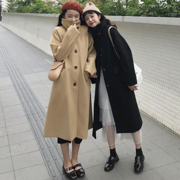 women's wool & blends autumn and winter small medium length black woolen coat feminine loose thickened retro fashion
women's wool & blends autumn and winter small medium length black woolen coat feminine loose thickened retro fashion