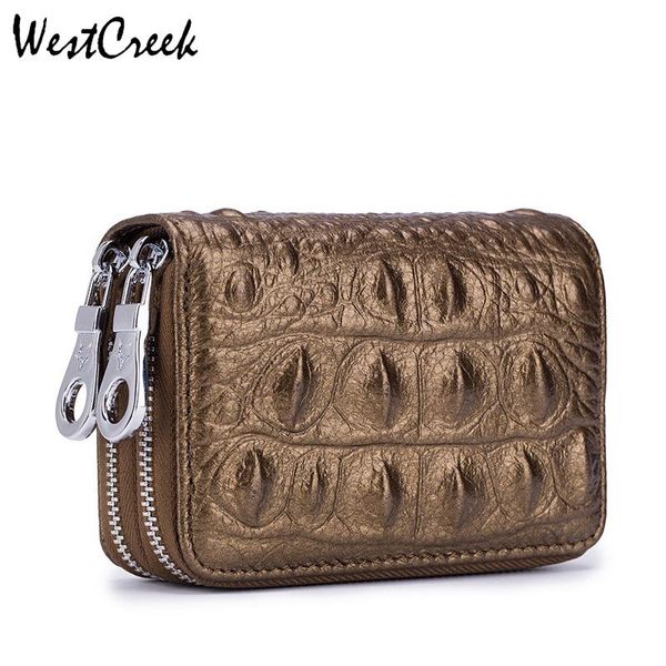 card holders westcreek brand genuine leather women rfid alligator double zipper organ holder crocodile men business bag, Brown;gray
card holders westcreek brand genuine leather women rfid alligator double zipper organ holder crocodile men business bag, Brown;gray