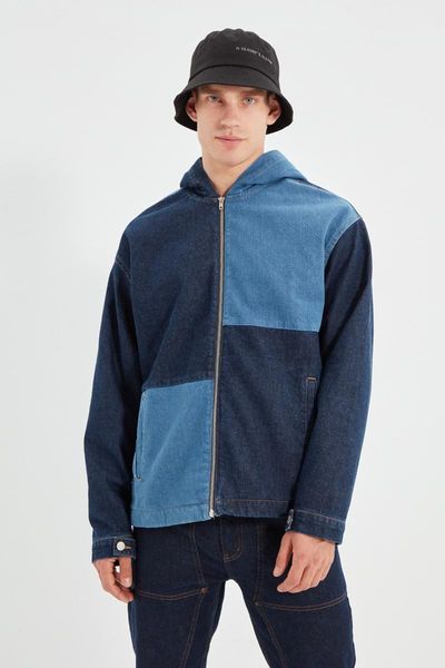 men's jackets trendyol men oversize patchwork hooded denim jacket tmnaw22ce0146, Black;brown
men's jackets trendyol men oversize patchwork hooded denim jacket tmnaw22ce0146, Black;brown