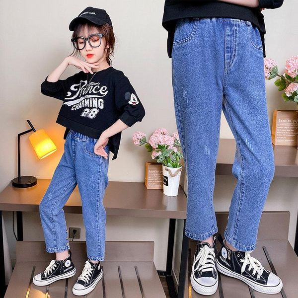 jeans spring and summer kids for girls casual loose solid color mid waist fashion button thin denim trousers children's clothing, Blue
jeans spring and summer kids for girls casual loose solid color mid waist fashion button thin denim trousers children's clothing, Blue