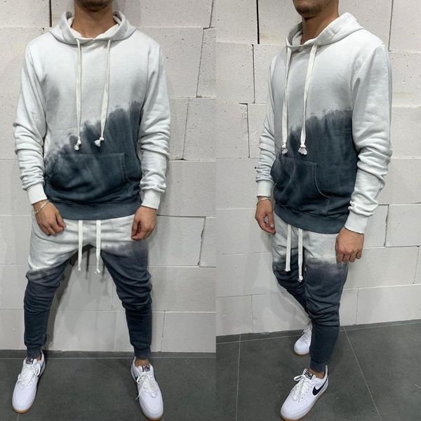men's tracksuits brand color contrast tracksuit long sleeve hoodie elastic drawstring pants trousers sports casual sweatshirts suit, Gray
men's tracksuits brand color contrast tracksuit long sleeve hoodie elastic drawstring pants trousers sports casual sweatshirts suit, Gray